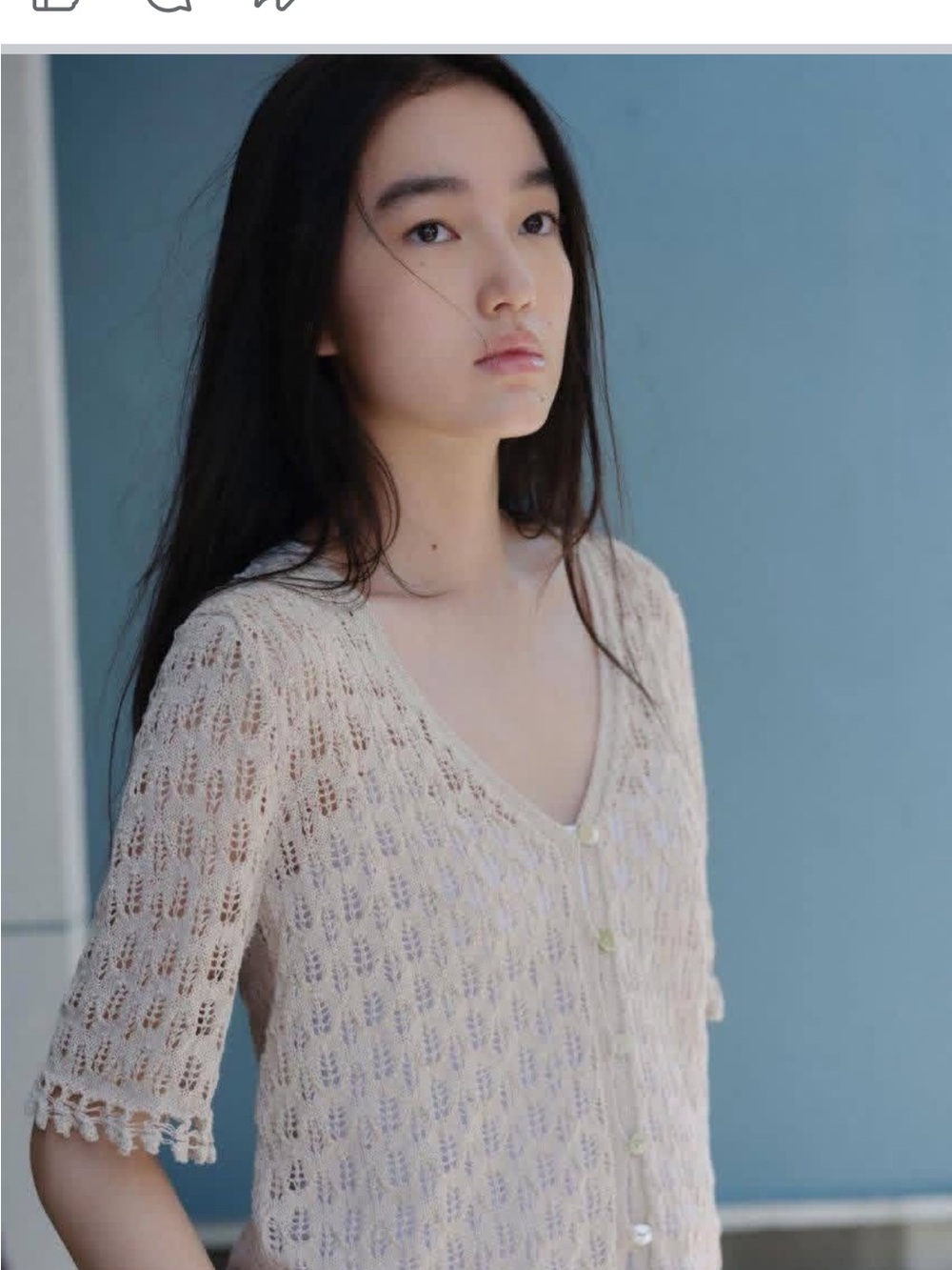 Zara Cream Crochet Knit Button-Front Cardigan